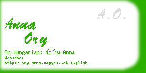 anna ory business card